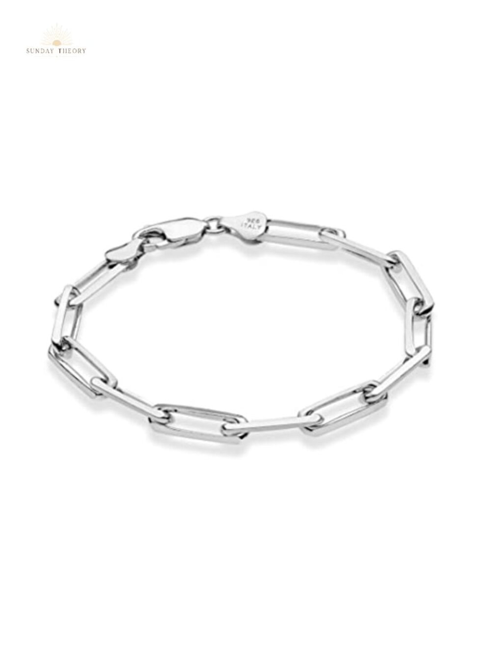Italian 925 Sterling Silver 5mm Paperclip Chain Bracelet Unisex